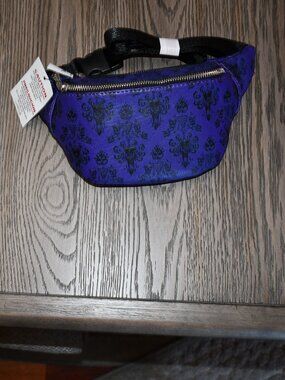 Loungefly Disney Haunted Mansion Purple Wallpaper Print Fanny Pack Belt Bag NEW